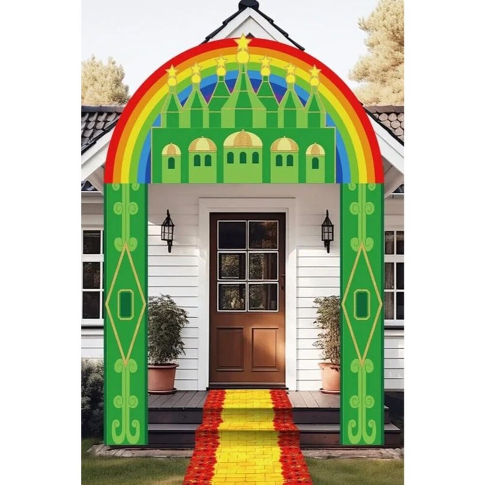 Wizard of Oz Party Decor Emerald City Rainbow Arch Yellow Brick Road Backdrop